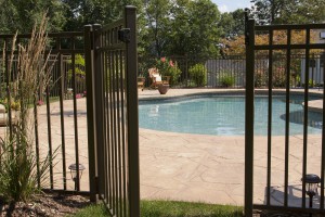 fence gate near pool