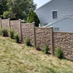 rock fence at slope terrain