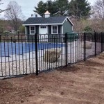 steel fence surrounding pool